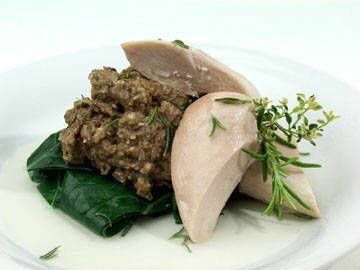 Broiled Rosemary Chicken over Puréed Lentils and Swiss Chard